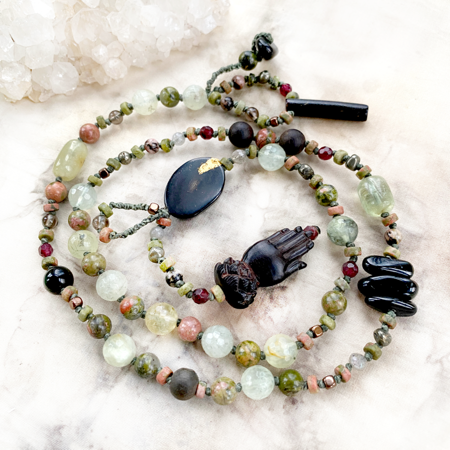 Crystal healing wrap-bracelet / short necklace