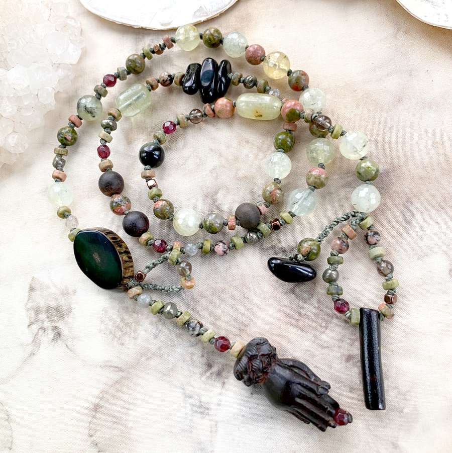 Crystal healing wrap-bracelet / short necklace