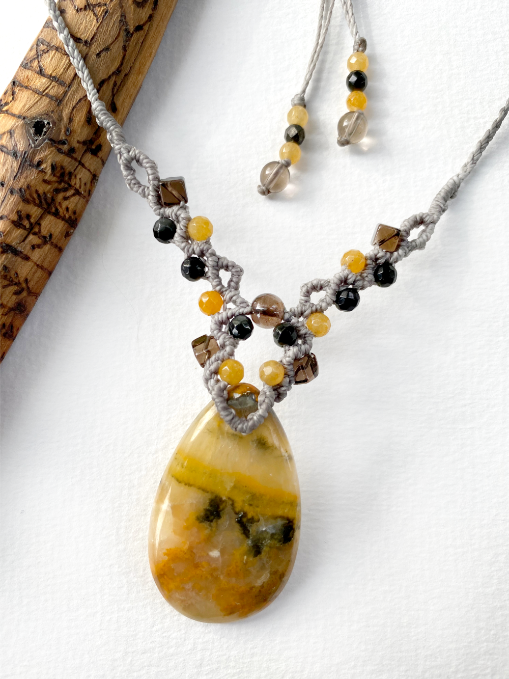 Bumblebee Jasper crystal healing amulet Spirit Carrier