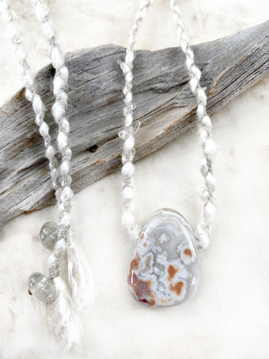 Crazy Lace Agate crystal healing amulet