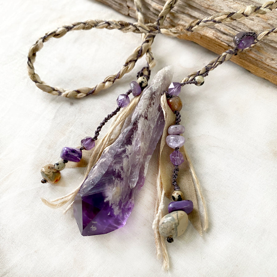 Amethyst crystal healing talisman