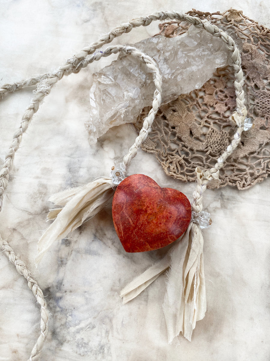 'Infinite Heart' ~ Red Coral crystal healing talisman