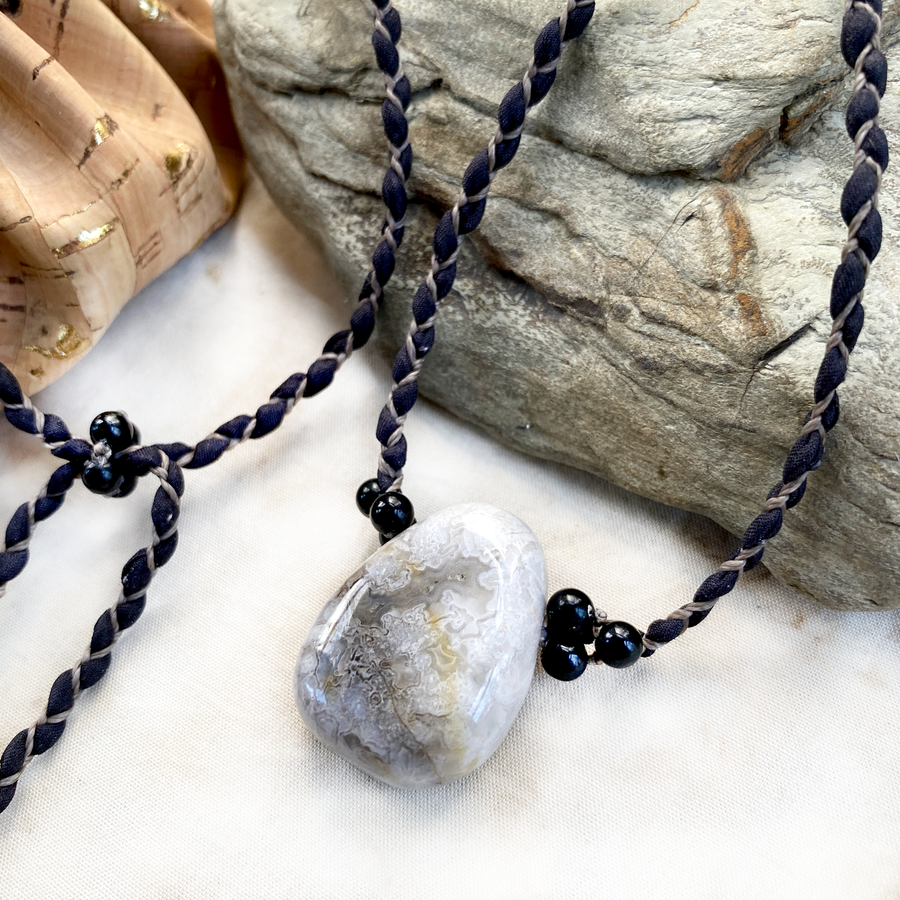 Crazy Lace Agate crystal healing amulet