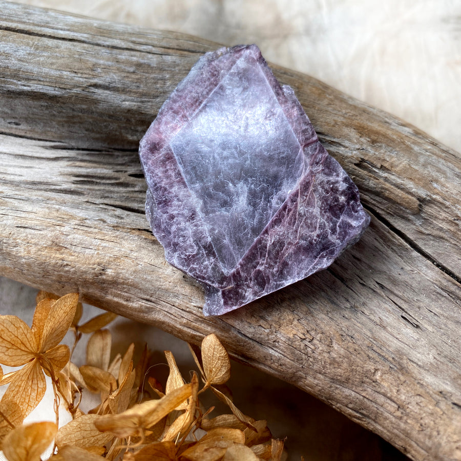 Bi-tone Lepidolite Mica with intact diamond shape