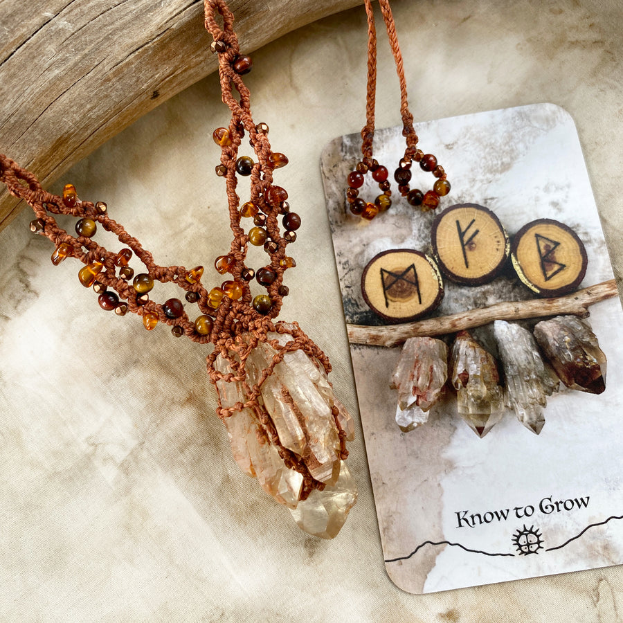 'Amulet of Affluence' ~ crystal healing necklace with Citrine abundance formation