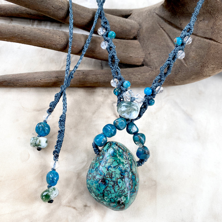 Shattuckite crystal healing amulet