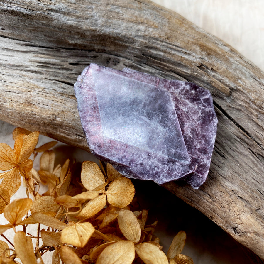 Bi-tone Lepidolite Mica with intact diamond shape