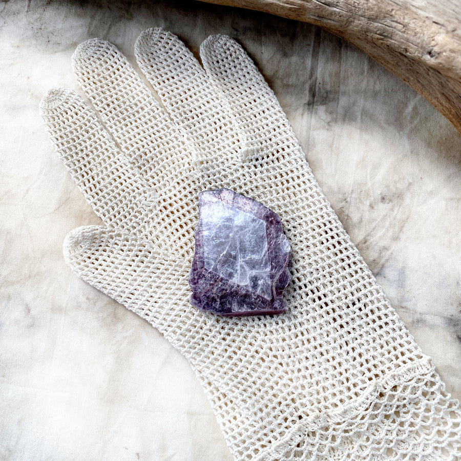 Bi-tone Lepidolite Mica with intact diamond shape