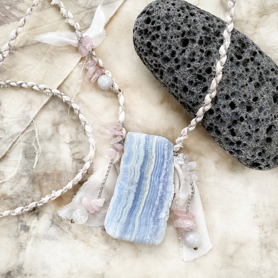 Blue Lace Agate crystal healing talisman