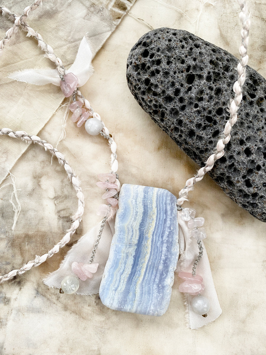 Blue Lace Agate crystal healing talisman