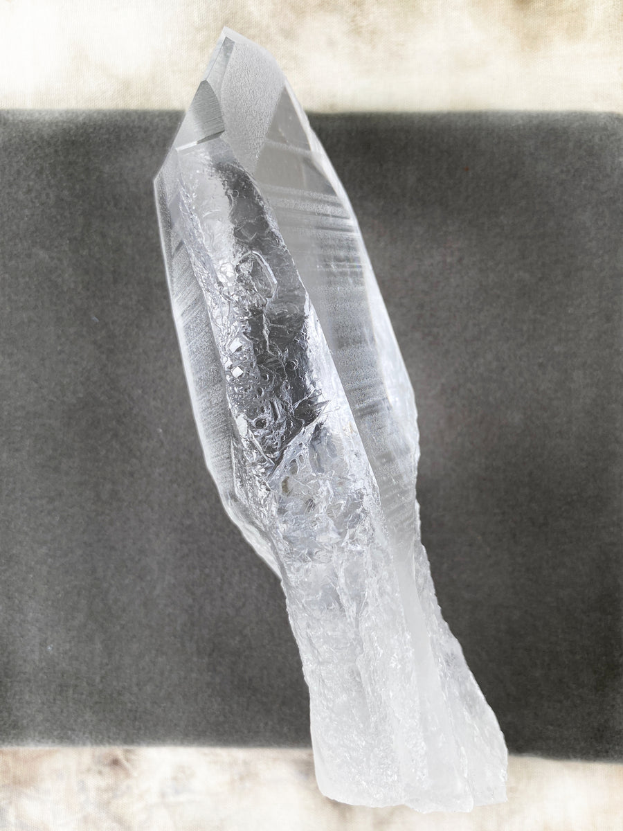 Lemurian Quartz point ~ natural raw point from Colombia