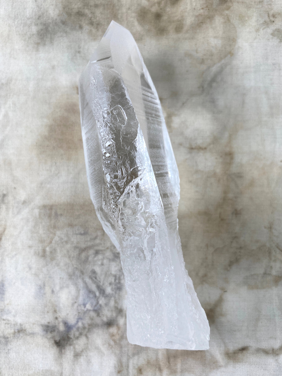 Lemurian Quartz point ~ natural raw point from Colombia