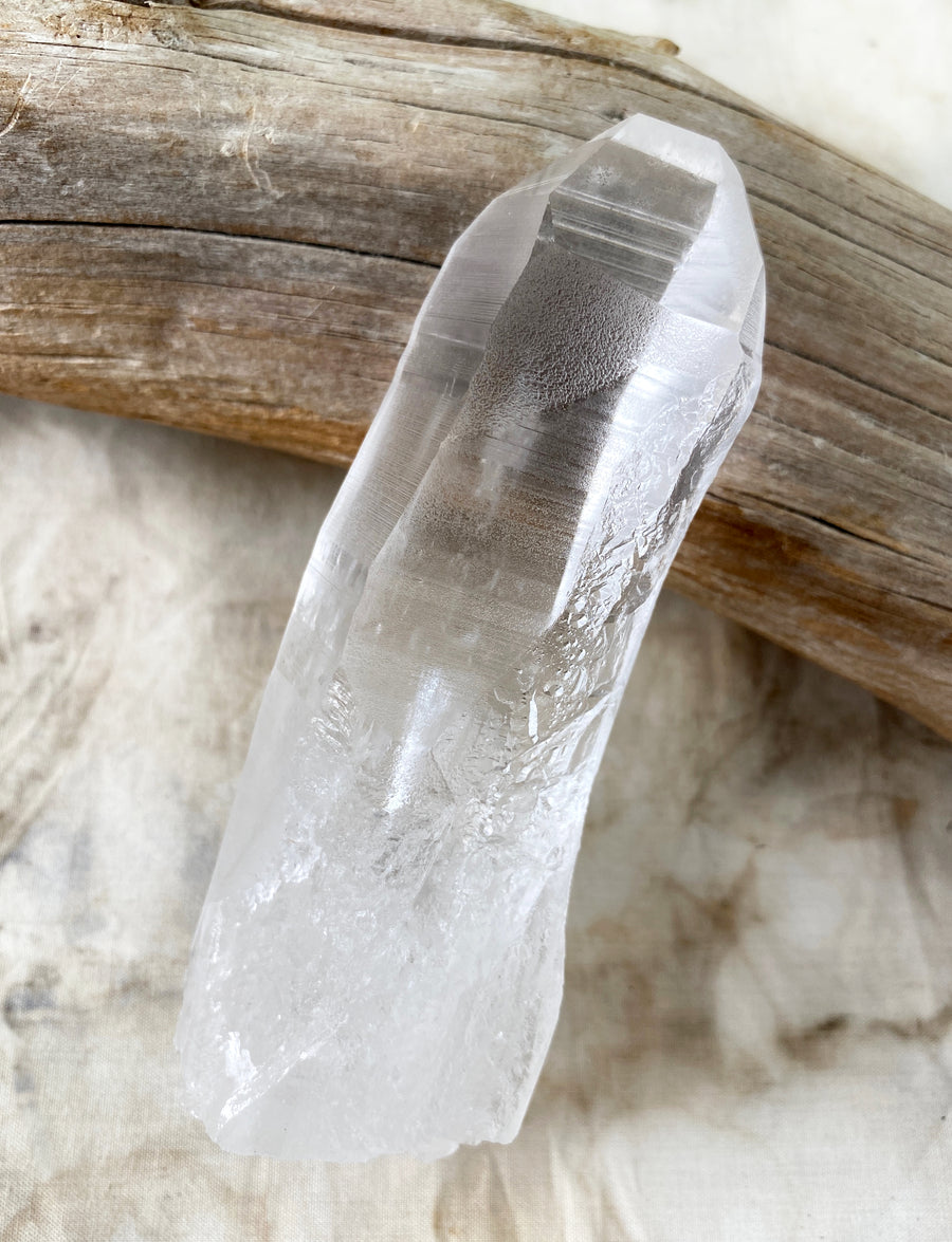 Lemurian Quartz point ~ natural raw point from Colombia