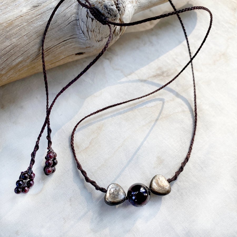 'Flutter of Blessings' ~ crystal healing amulet (Garnet)