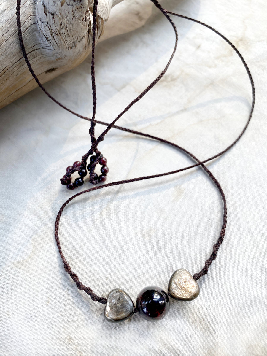 'Flutter of Blessings' ~ crystal healing amulet (Garnet)