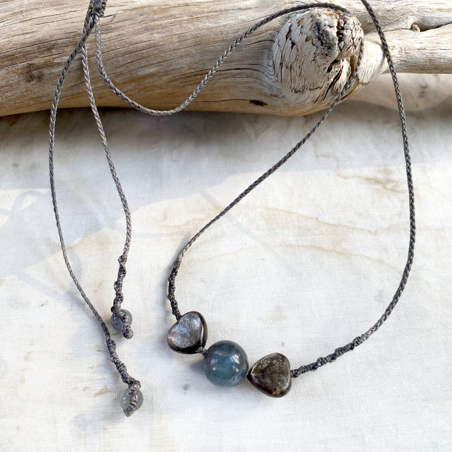 'Flutter of Blessings' ~ crystal healing amulet (Labradorite)