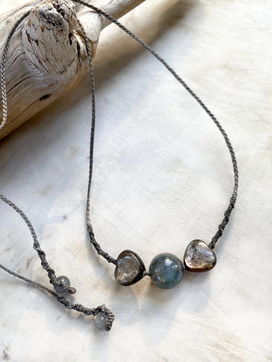 'Flutter of Blessings' ~ crystal healing amulet (Labradorite)