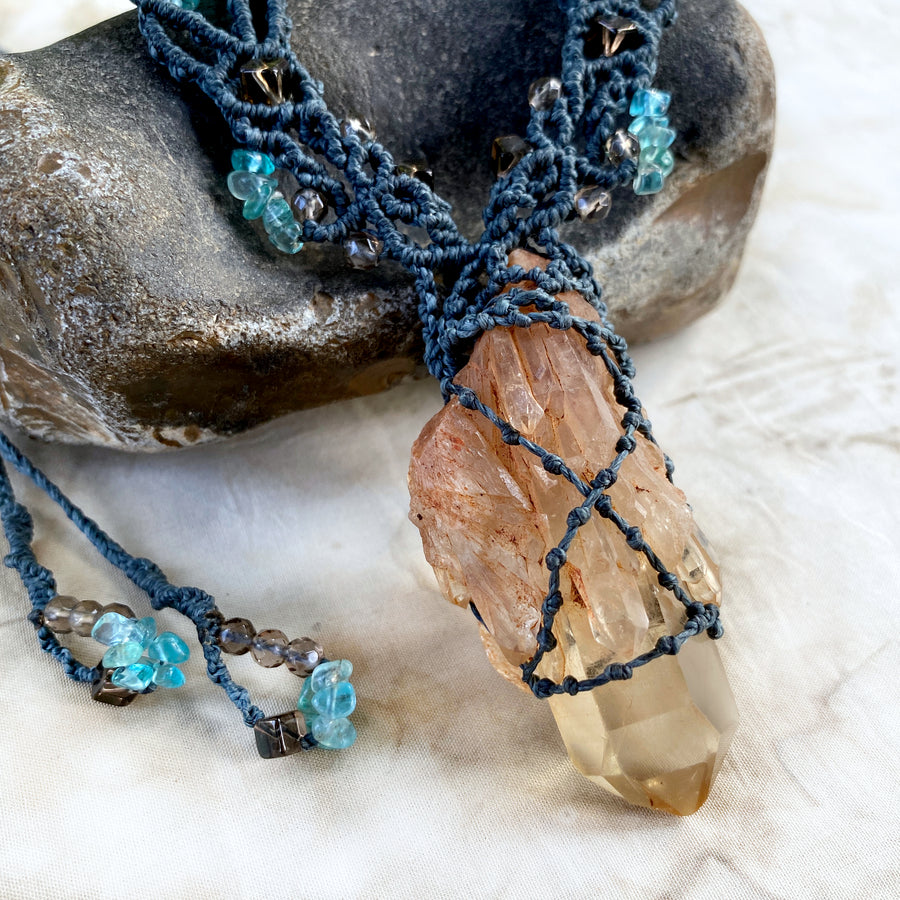 'Amulet of Affluence' ~ crystal healing necklace with Citrine