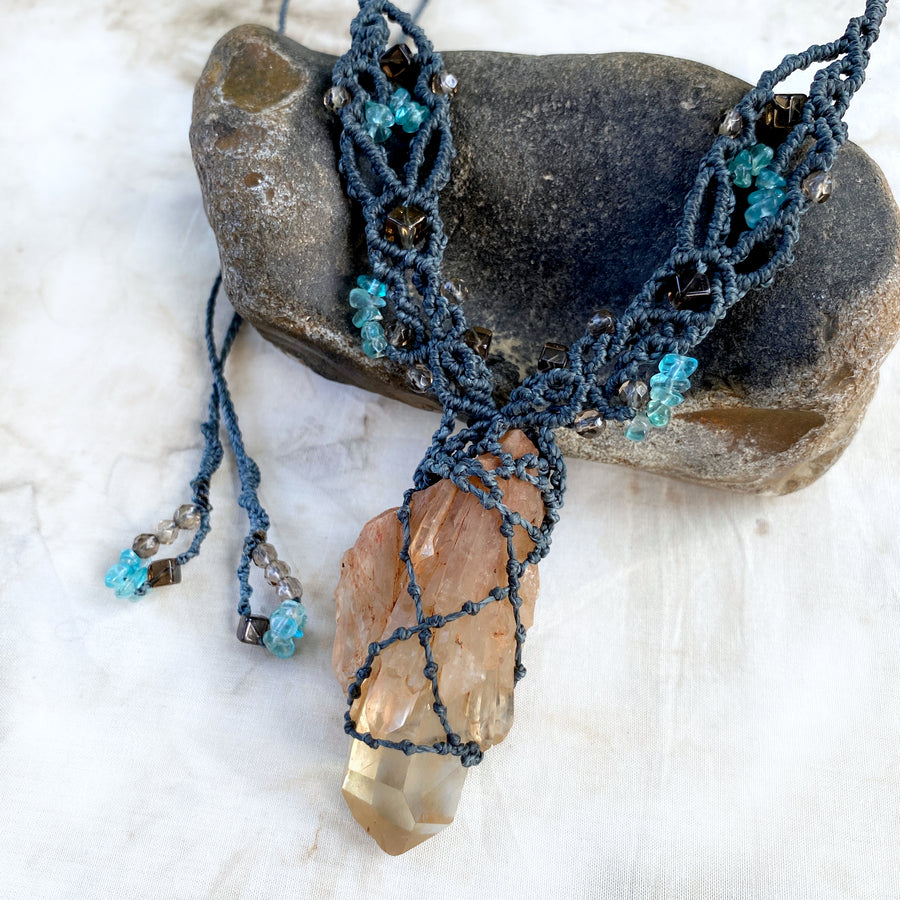 'Amulet of Affluence' ~ crystal healing necklace with Citrine