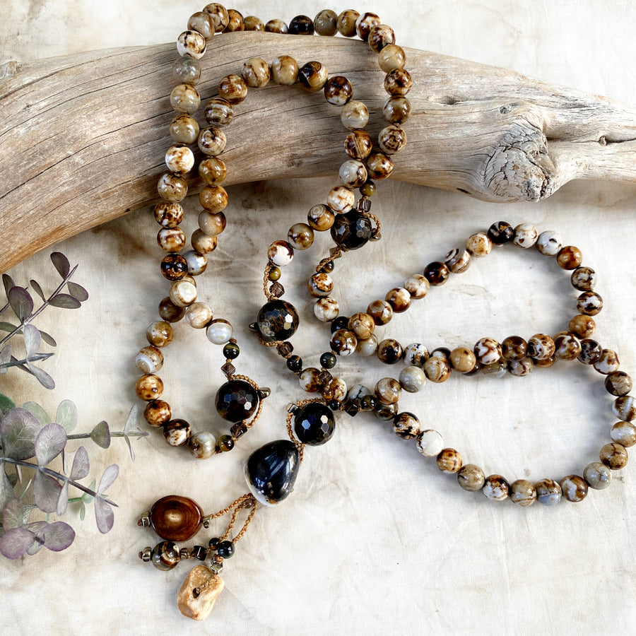 Full 108-bead Agate meditation mala