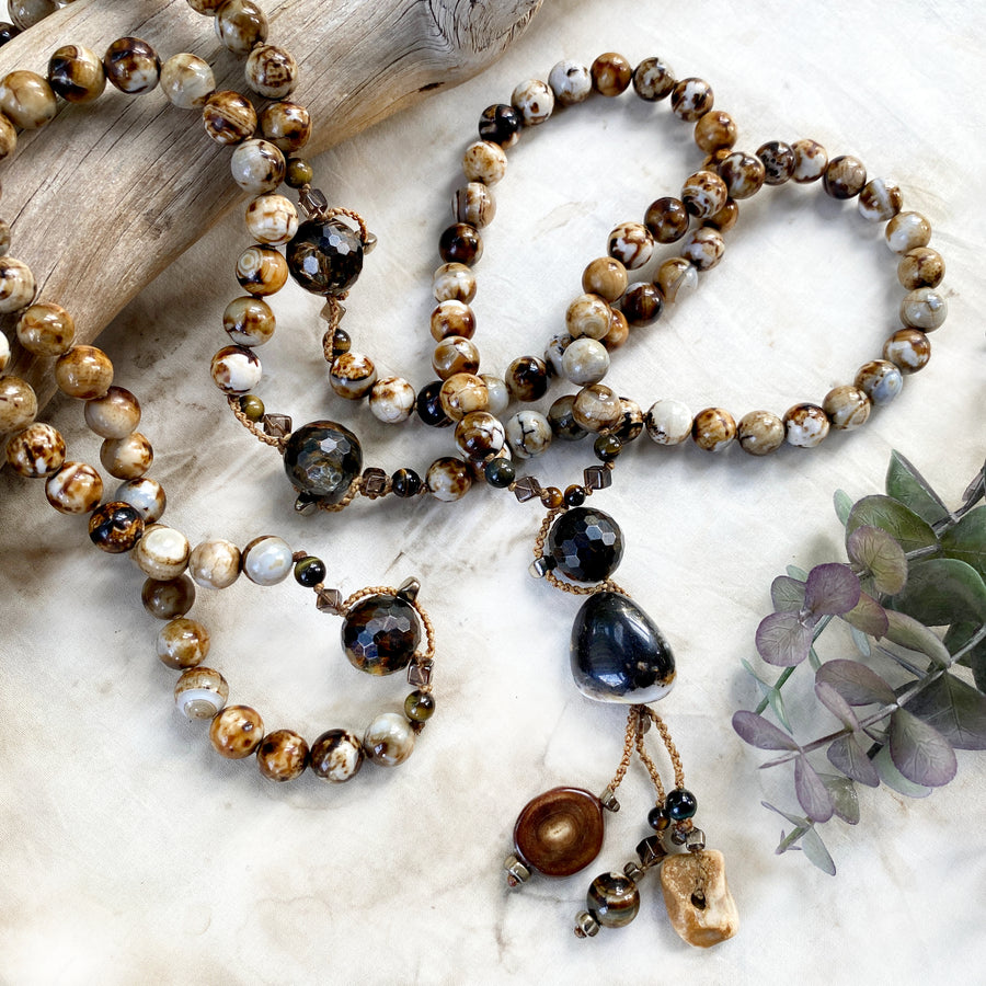 Full 108-bead Agate meditation mala