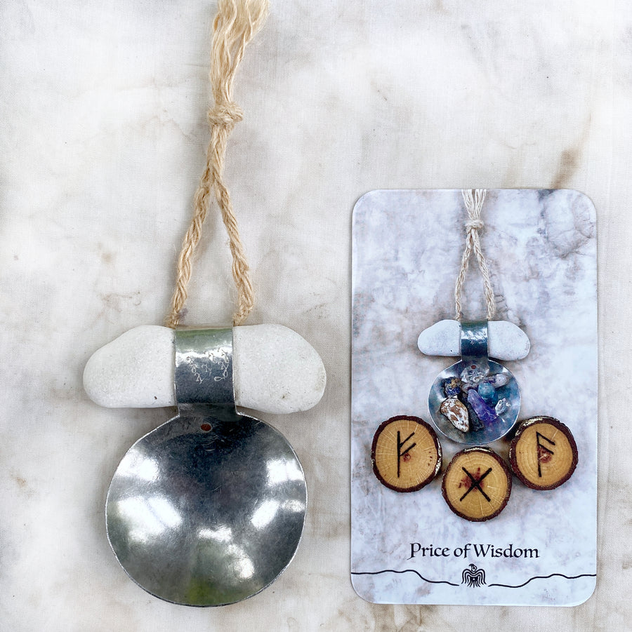 Altar element: pewter spoon with Limestone handle (as featured in Spirit Carrier oracle)