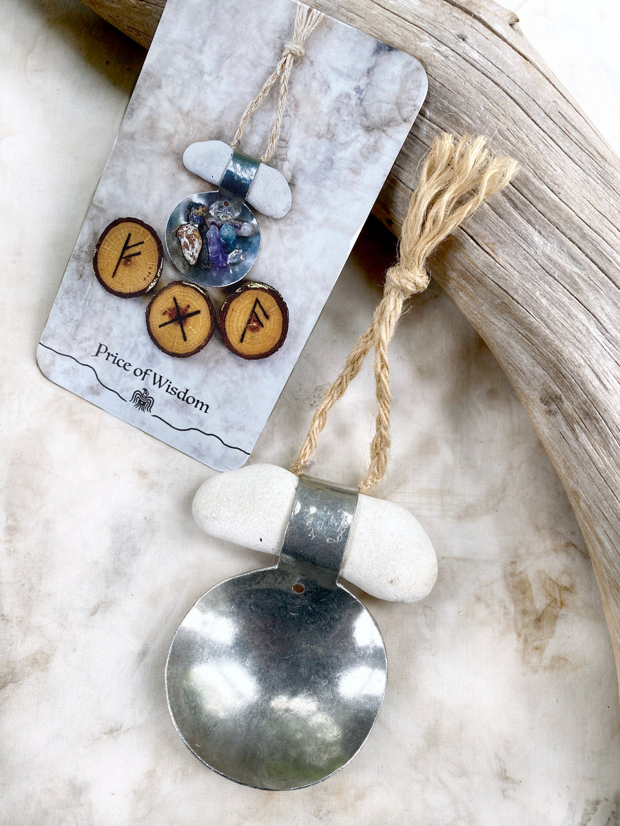 Altar element: pewter spoon with Limestone handle (as featured in Spirit Carrier oracle)