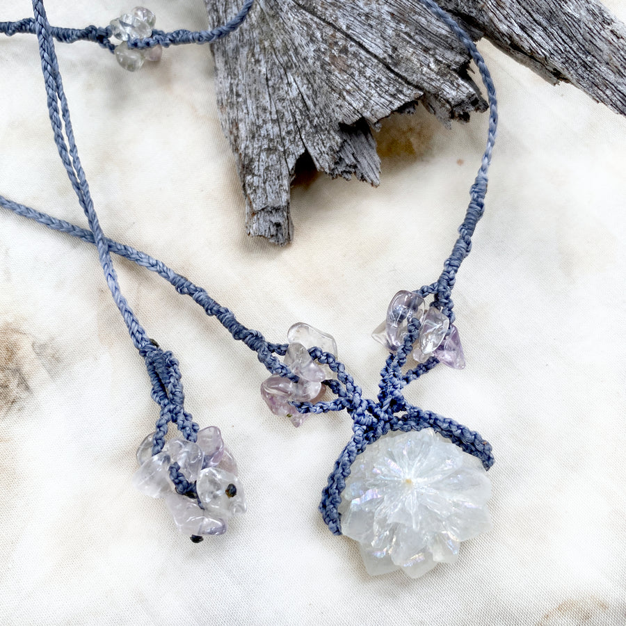 Solar Quartz crystal healing amulet