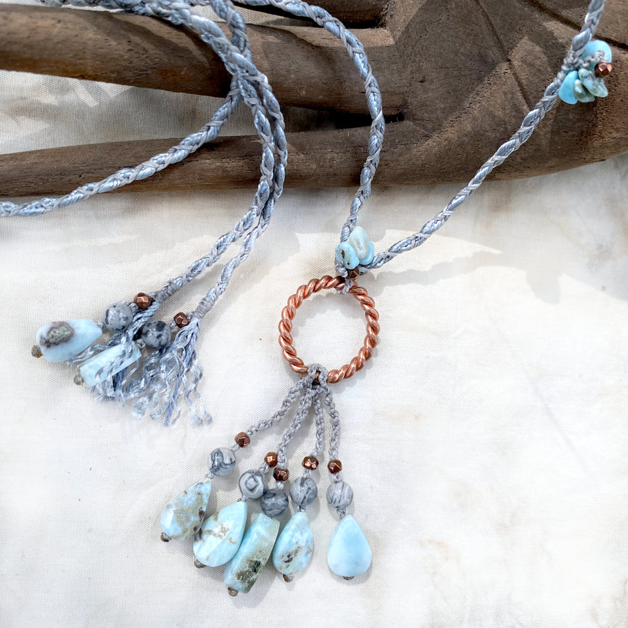 Crystal healing amulet with Sacred Cubit tensor ring