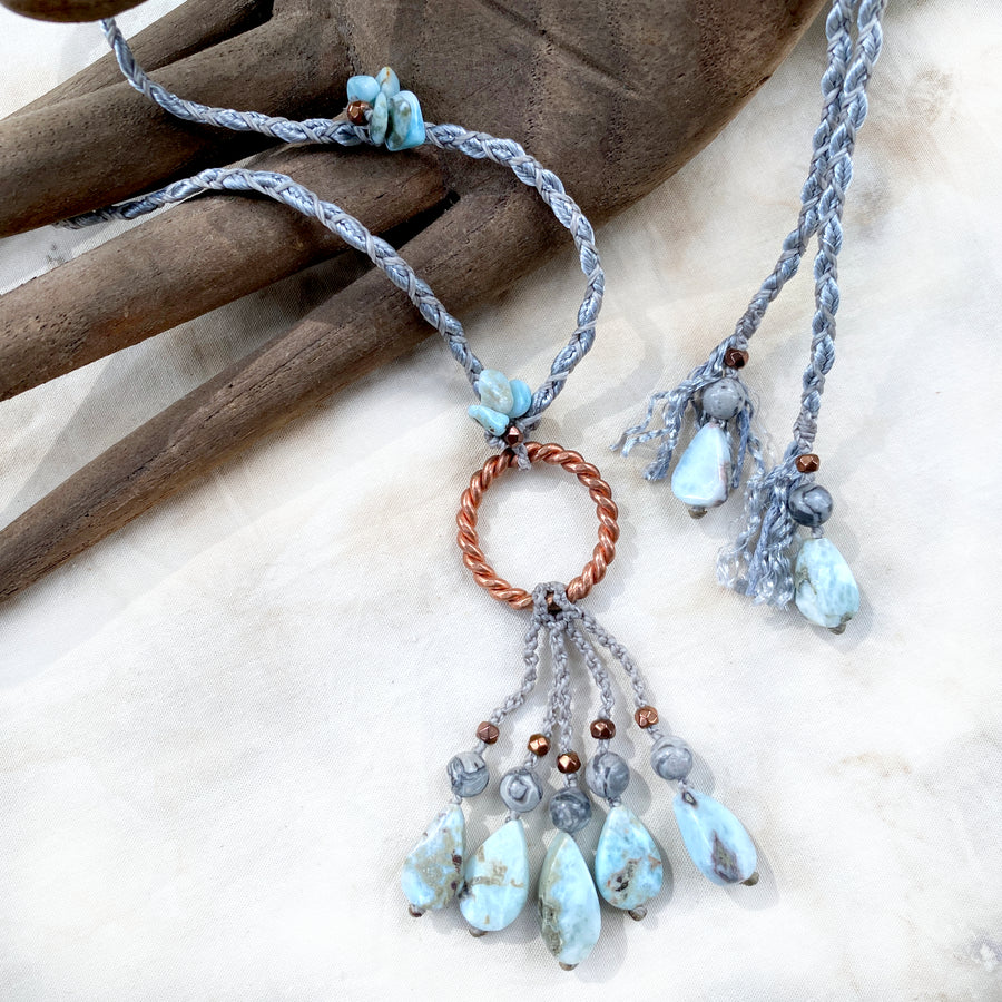 Crystal healing amulet with Sacred Cubit tensor ring