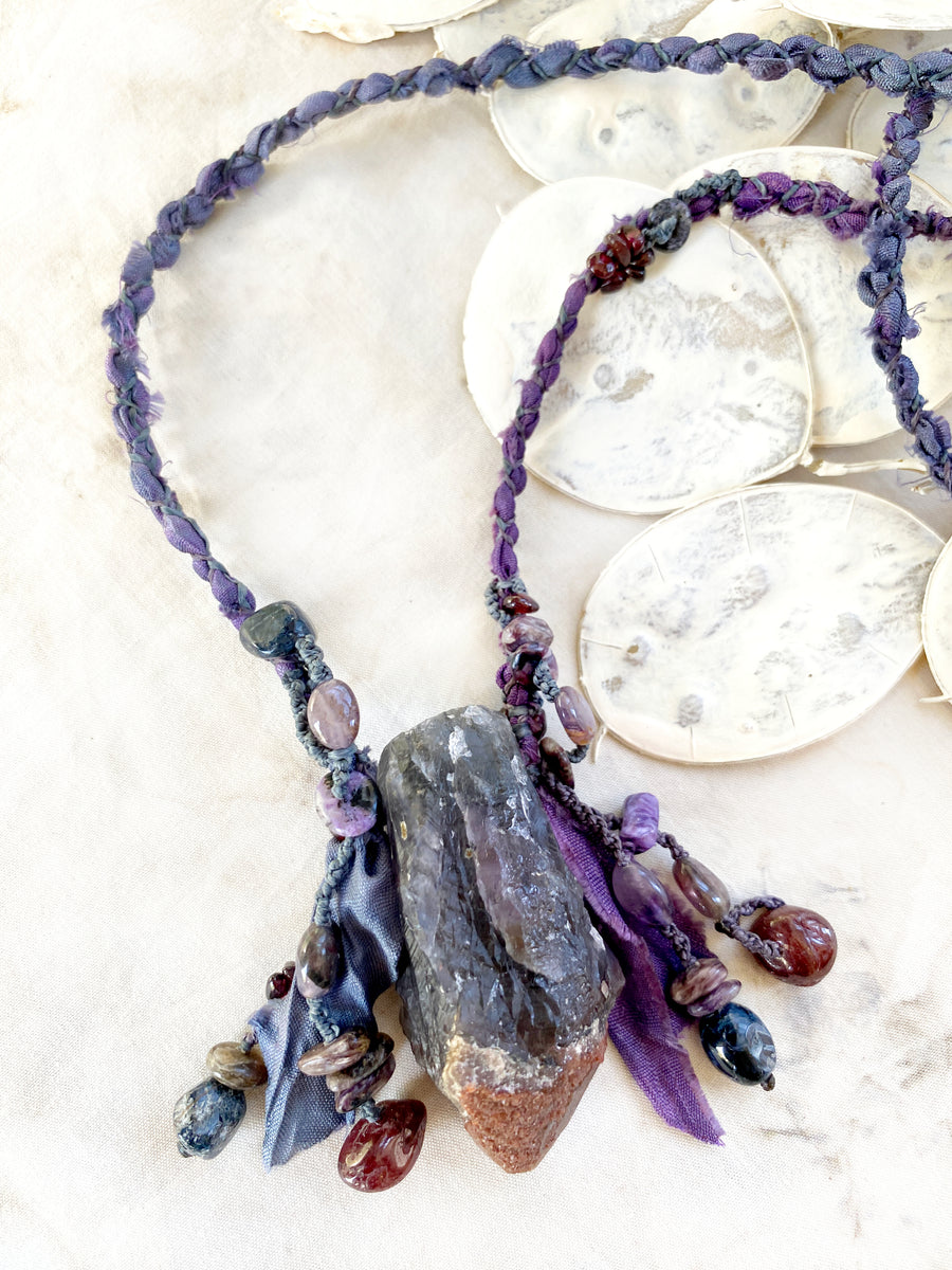 'Magician's Heart' ~ crystal healing talisman with red tip Auralite 23