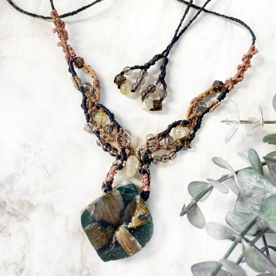 Chiastolite crystal healing amulet