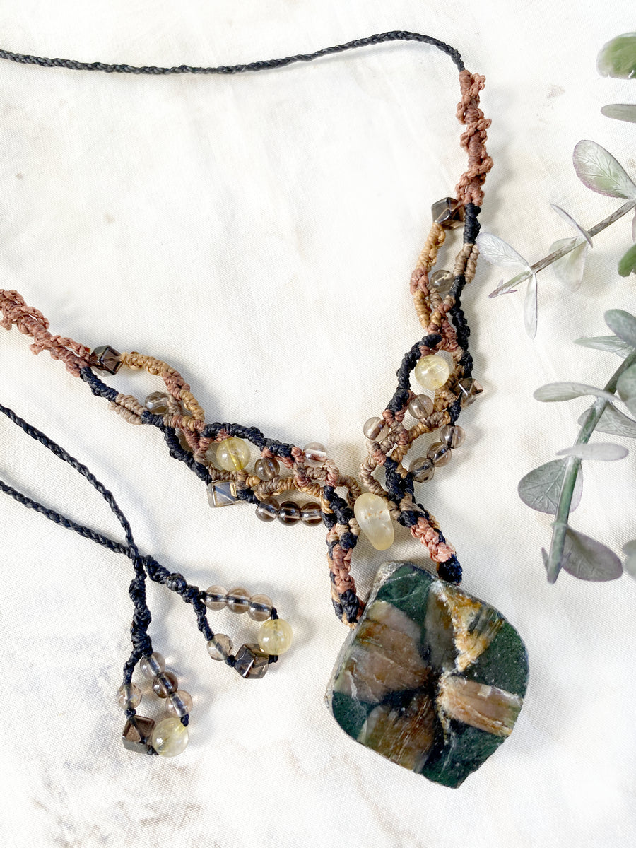 Chiastolite crystal healing amulet