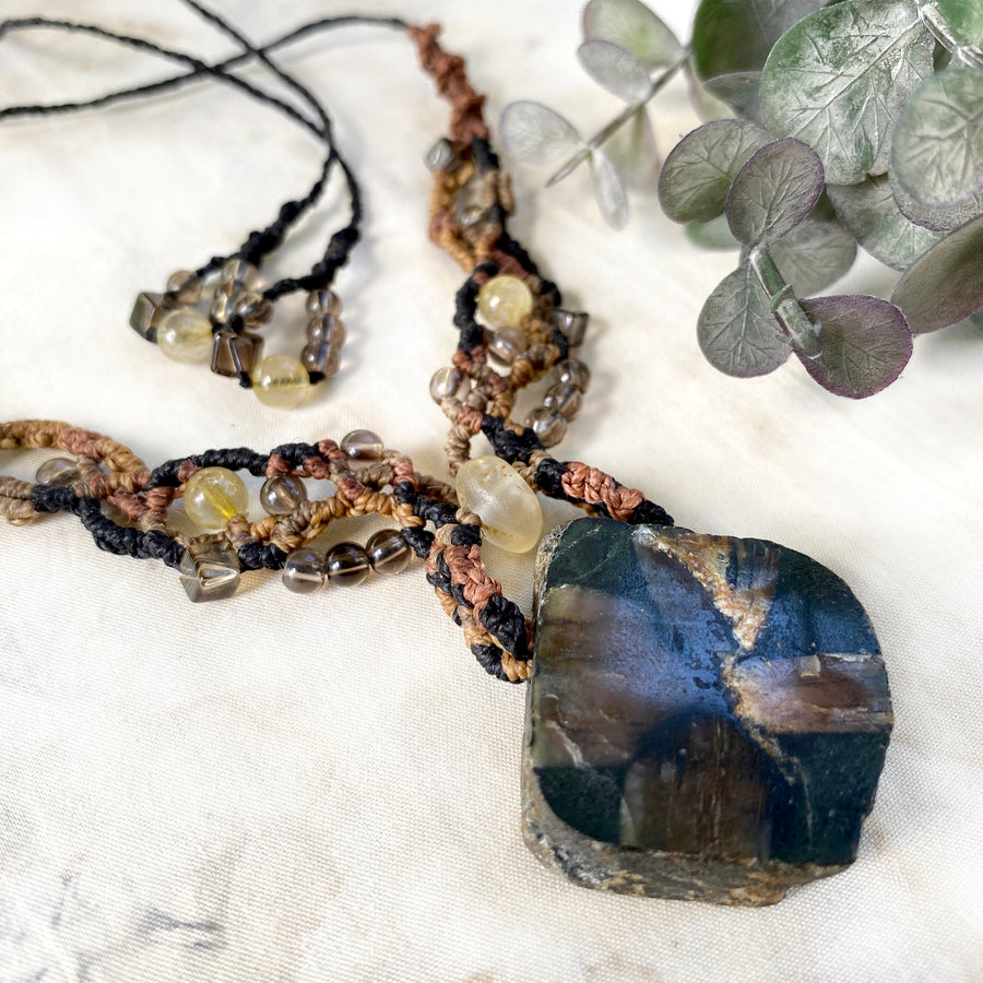 Chiastolite crystal healing amulet