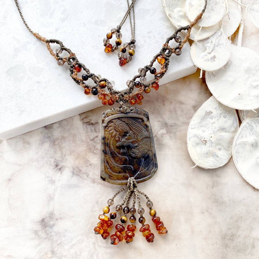 'Phoenix Rising' ~ crystal healing amulet – Spirit Carrier