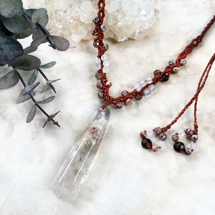 Crystal healing amulet with Shaman Dream Stone