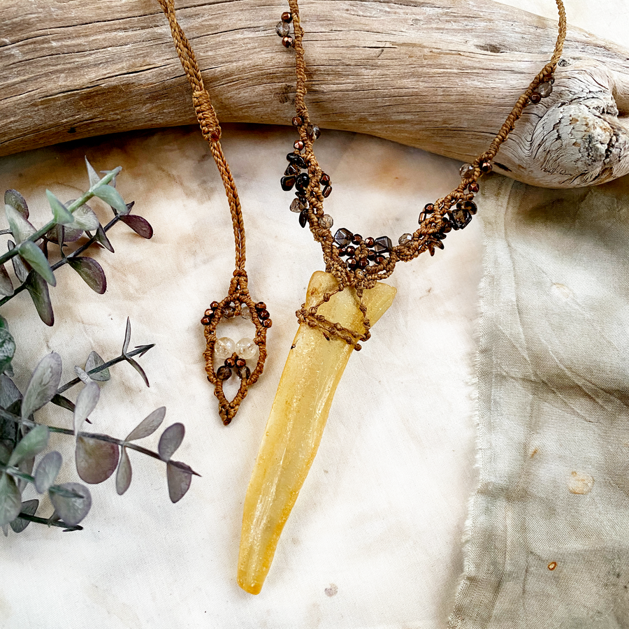 Copal crystal healing amulet