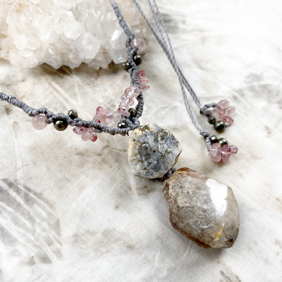 'Heart Whisper' crystal healing amulet