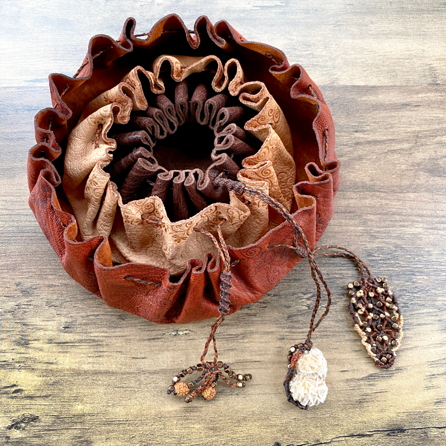 'Portals Into Being' shamanic leather bowl trio
