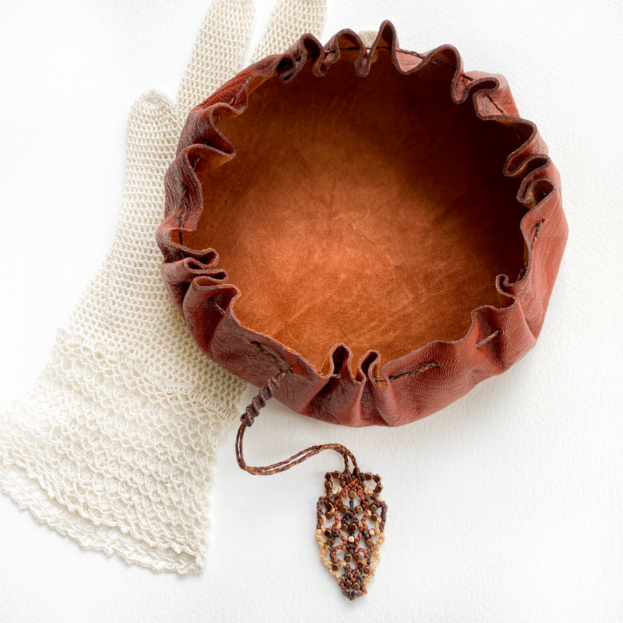 'Portals Into Being' shamanic leather bowl trio