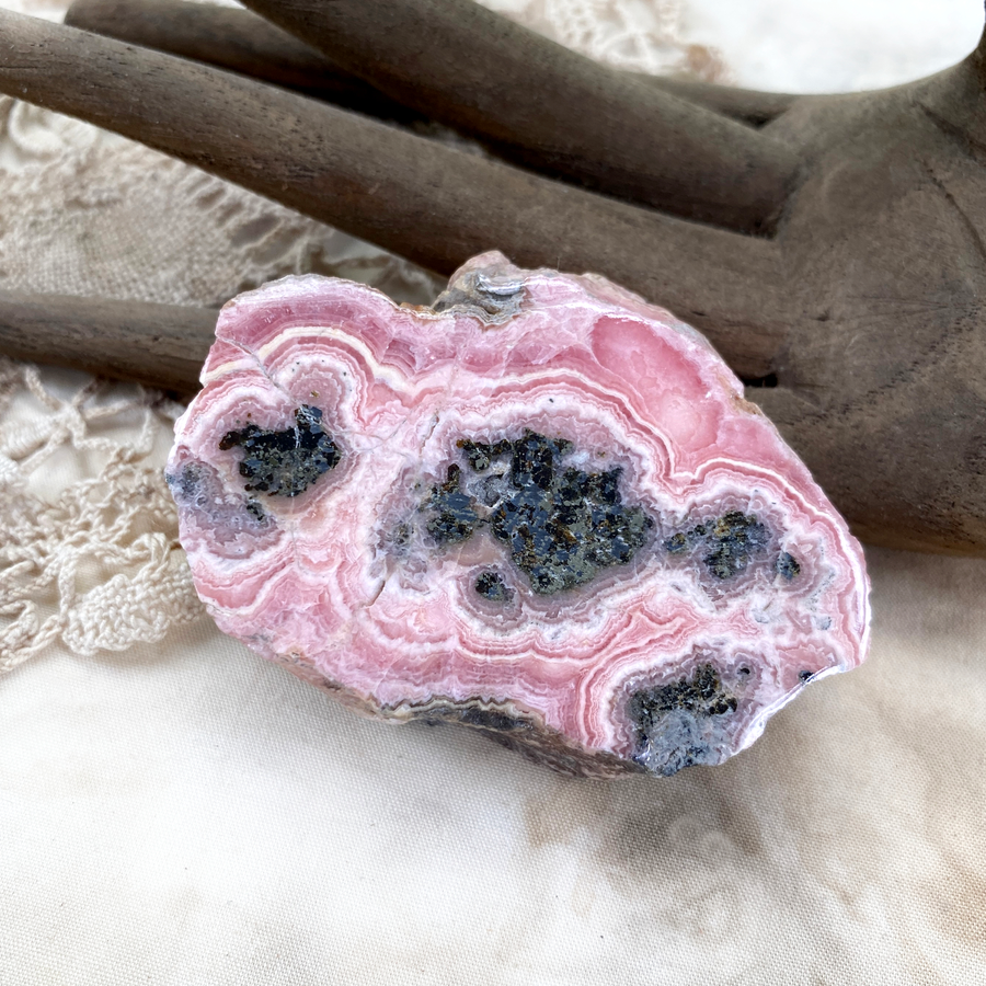 Rhodochrosite slice ~ double-sided