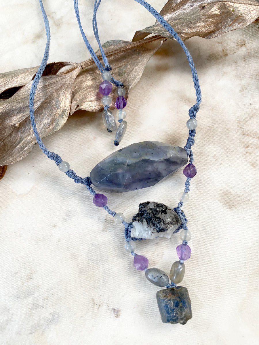 Sage Agate crystal healing amulet