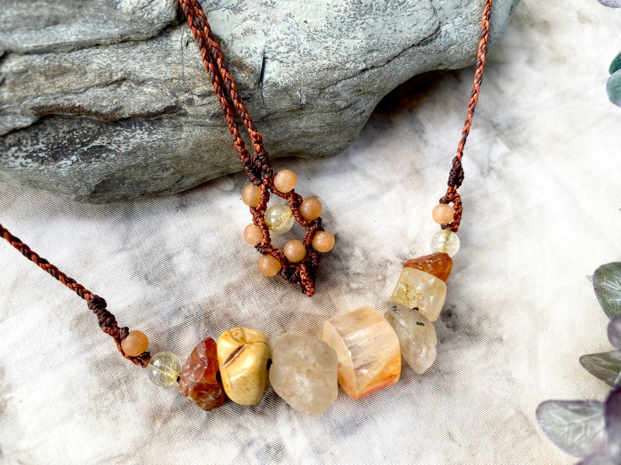 Crystal healing amulet for energy, vitality & joy