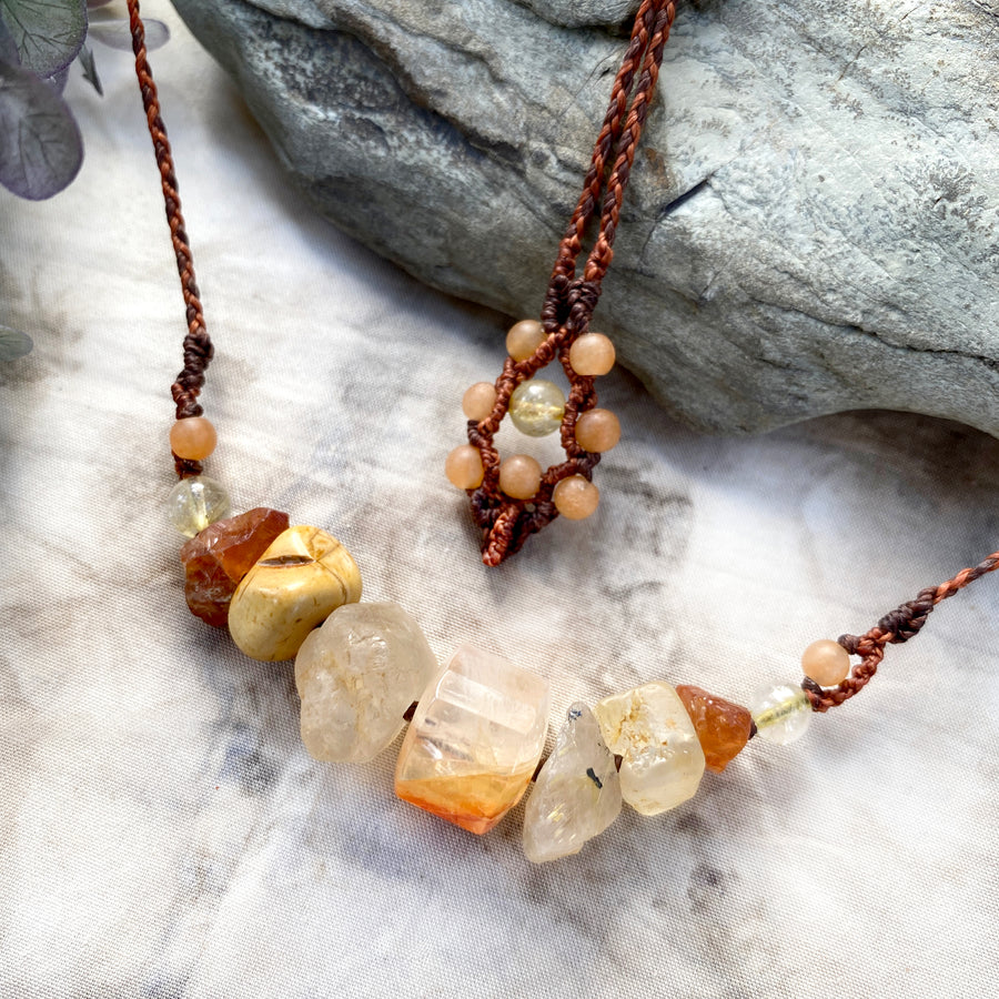 Crystal healing amulet for energy, vitality & joy