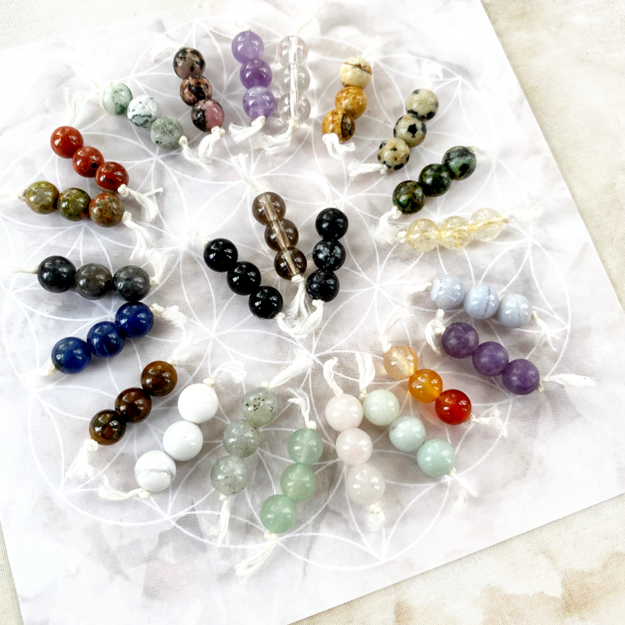 Crystal healing divination set of 24 crystals ~ travel size