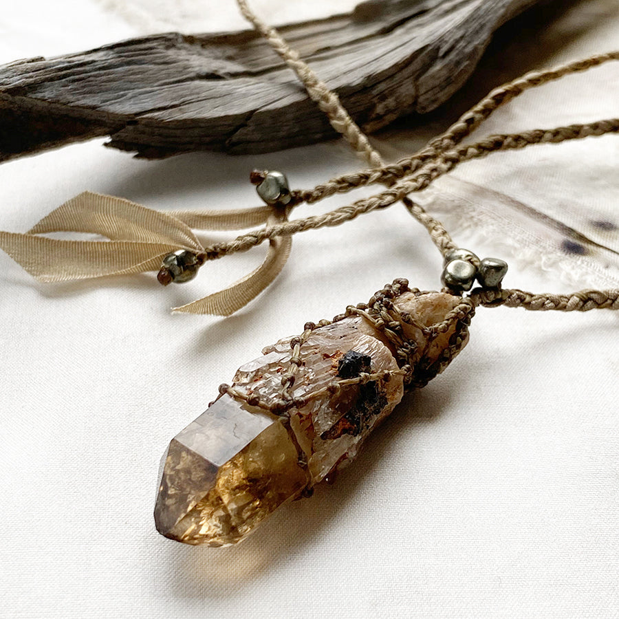 Congo Citrine crystal healing amulet