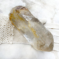 Raw, self-healed Quartz with elestial markings and rainbows