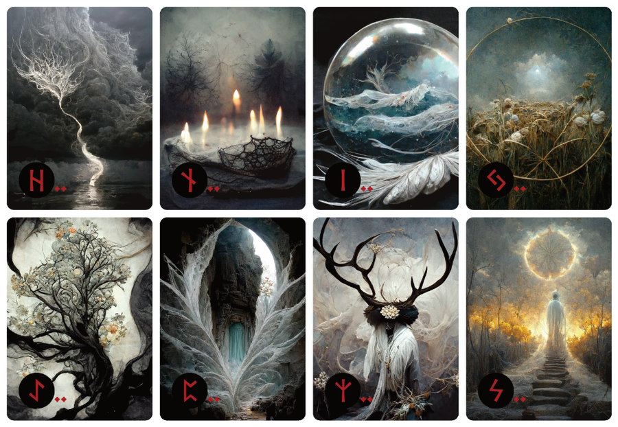 Rune cards: the pair of Rune Dreams (both Original & Valhalla editions) ~ oracle card decks inspired by Norse mythology