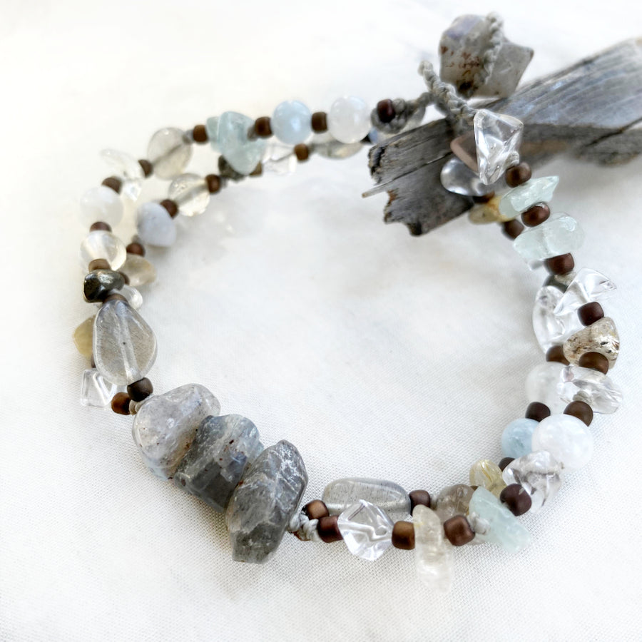 Labradorite crystal healing bracelet ~ for max 6.75