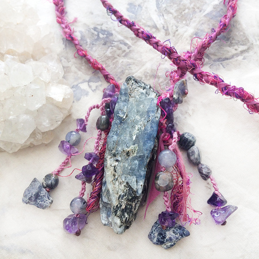Blue Kyanite crystal healing talisman